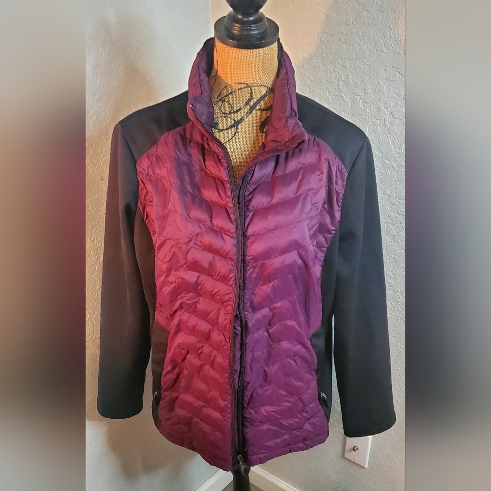 32 Degrees Women's Puffer Jacket in Purple and Black